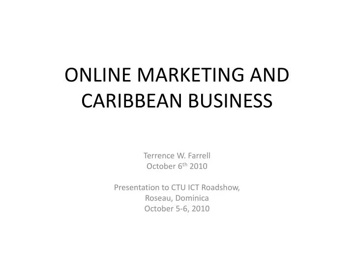 online marketing and caribbean business