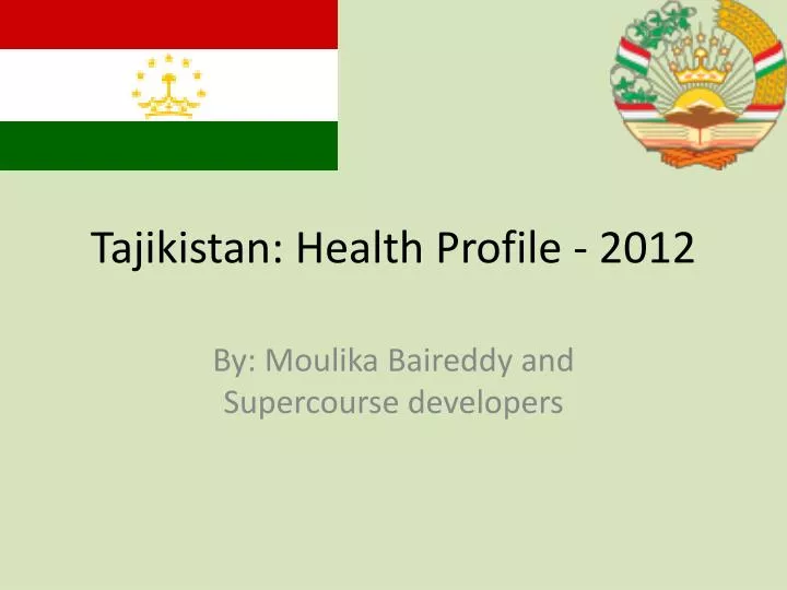 tajikistan health profile 2012