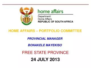 PROVINCIAL MANAGER BONAKELE MAYEKISO