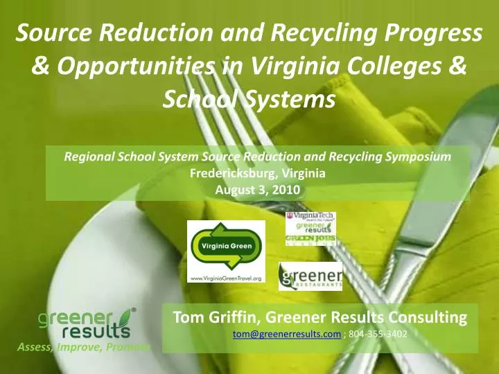 source reduction and recycling progress opportunities in virginia colleges school systems