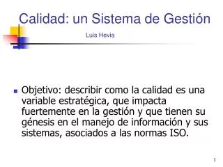 calidad un sistema de gesti n luis hevia
