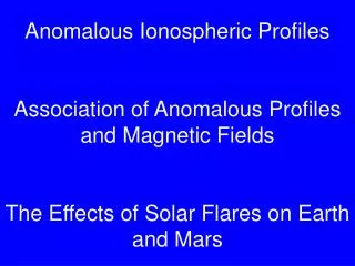Examples of the Response of the Mars Ionosphere to Solar Flares Implications for Radio Propagation