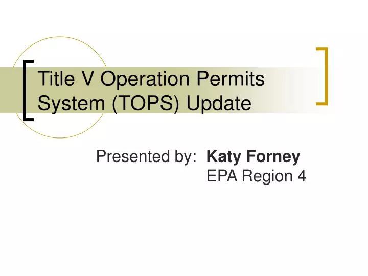 title v operation permits system tops update