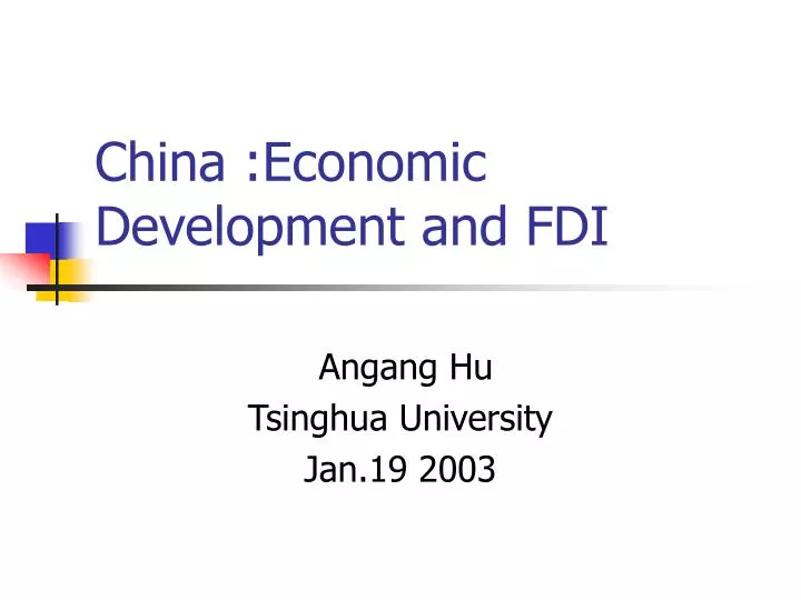 china economic development and fdi