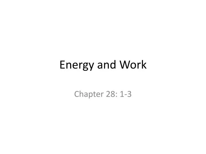 energy and work