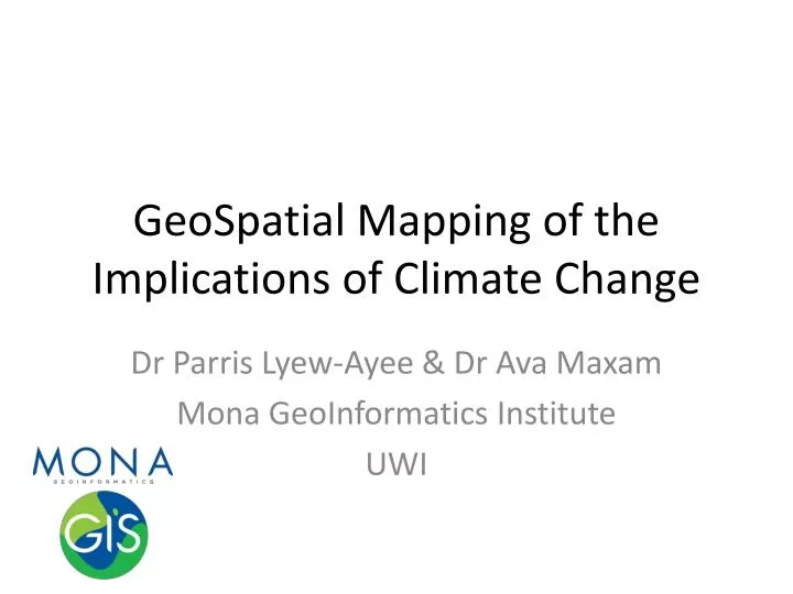 geospatial mapping of the implications of climate change