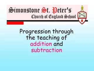 Progression through the teaching of addition and subtraction