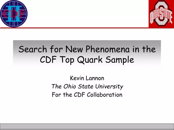 search for new phenomena in the cdf top quark sample