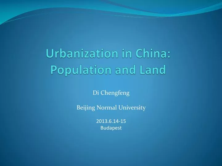 urbanization in china population and land