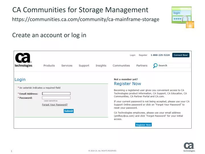 ca communities for storage management