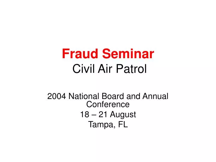 fraud seminar civil air patrol