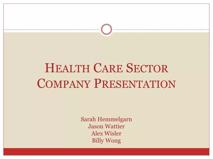 health care sector company presentation