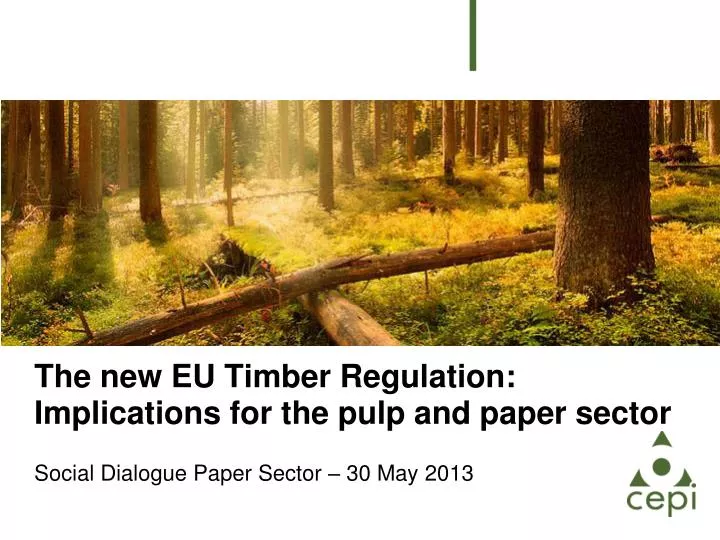 the new eu timber regulation implications for the pulp and paper sector