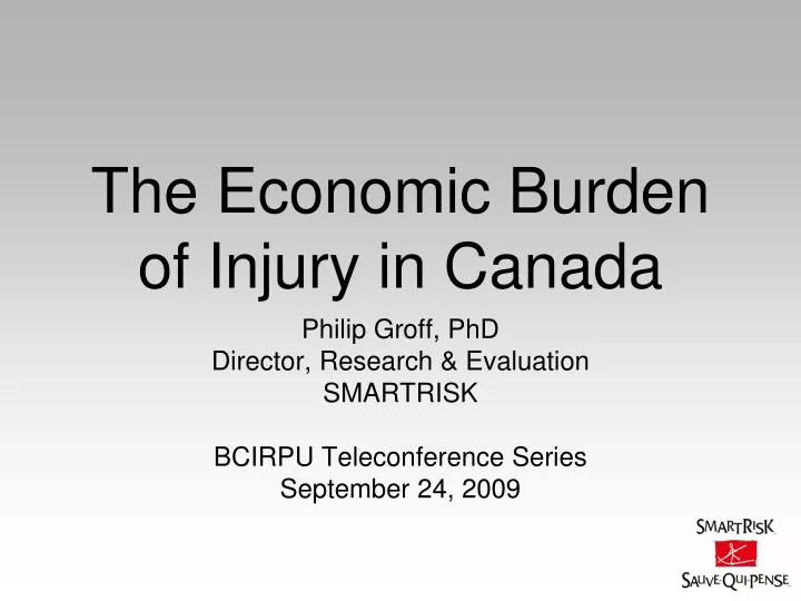 the economic burden of injury in canada