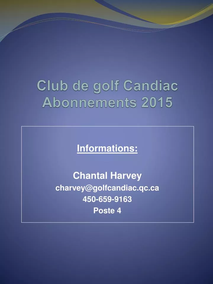 club de golf candiac abonnements 2015