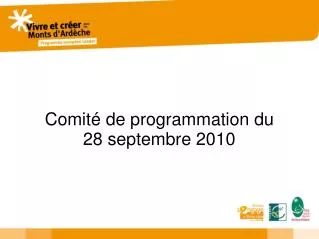 comit de programmation du 28 septembre 2010