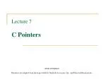 Lecture 7 C Pointers - slide 1