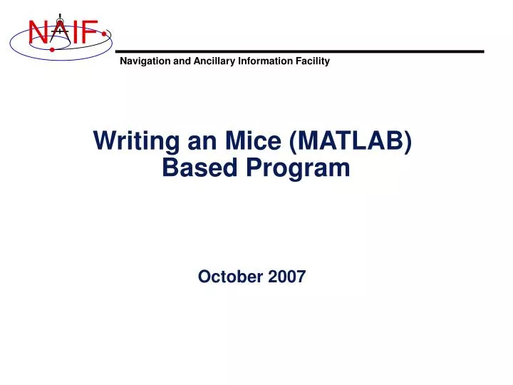 writing an mice matlab based program