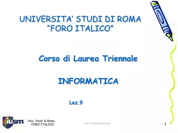 universita studi di roma foro italico