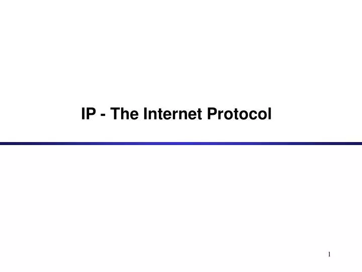 ip the internet protocol