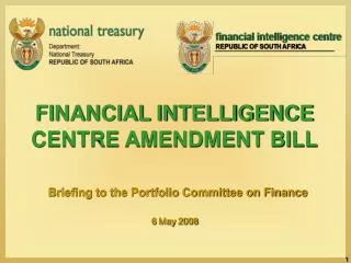 FINANCIAL INTELLIGENCE CENTRE AMENDMENT BILL