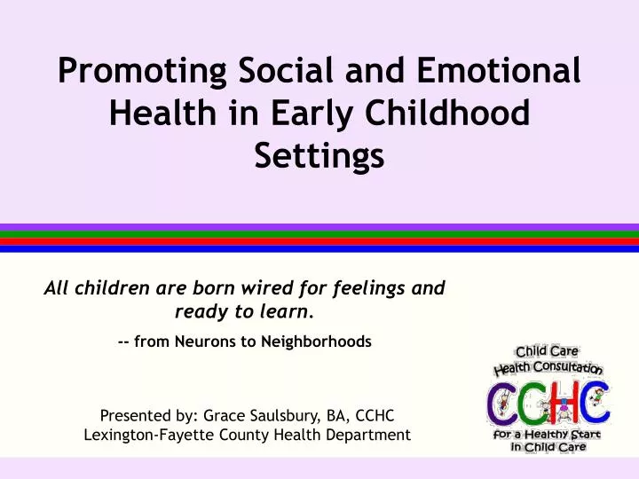 promoting social and emotional health in early childhood settings