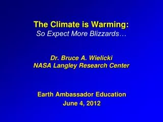Earth Ambassador Education June 4, 2012