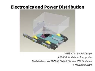 Electronics and Power Distribution