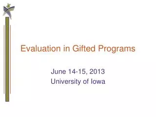 Evaluation in Gifted Programs