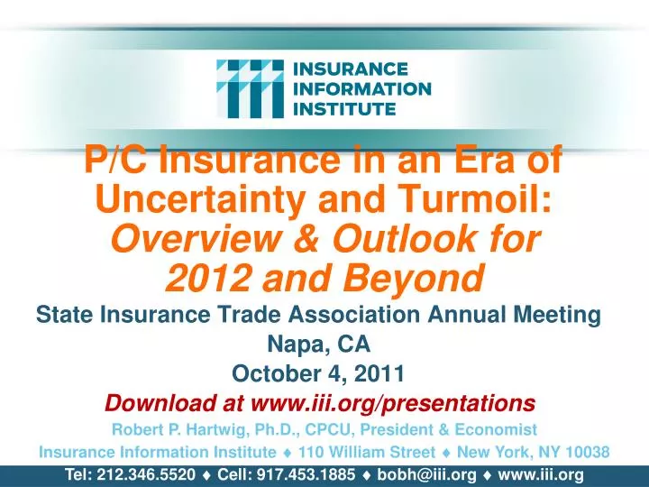 p c insurance in an era of uncertainty and turmoil overview outlook for 2012 and beyond