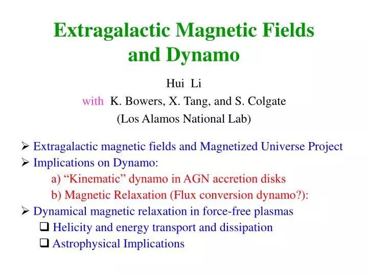 extragalactic magnetic fields and dynamo