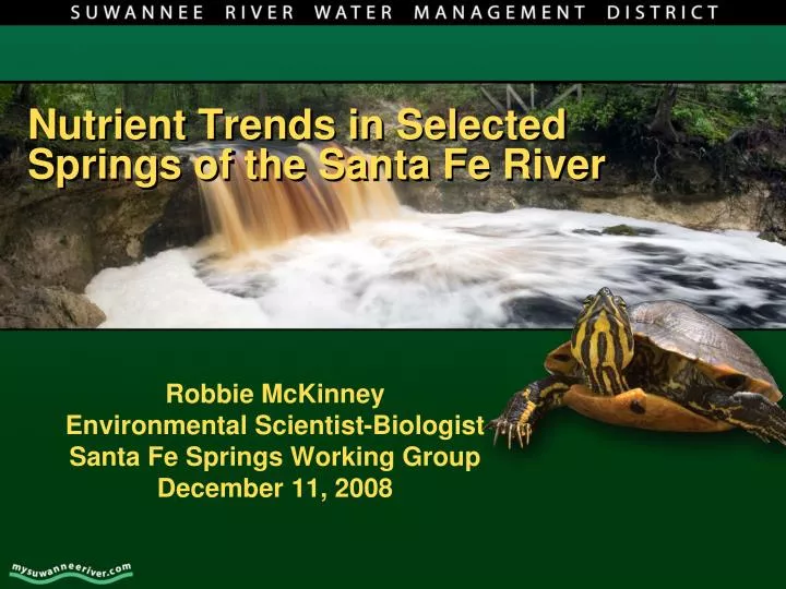 nutrient trends in selected springs of the santa fe river