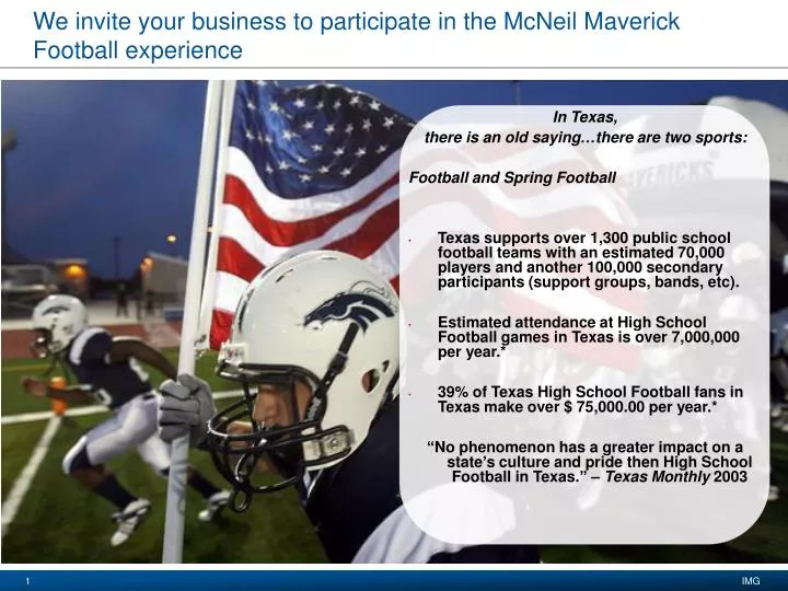 we invite your business to participate in the mcneil maverick football experience