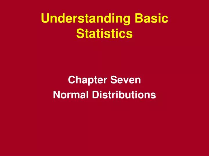 understanding basic statistics