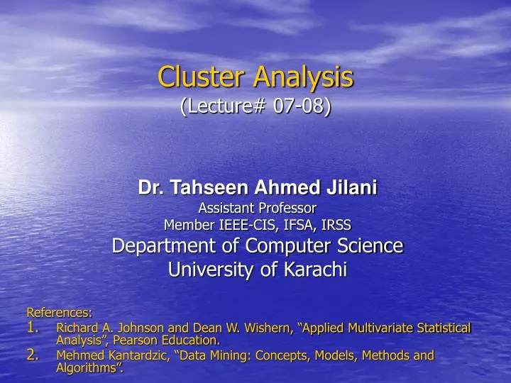 cluster analysis lecture 07 08