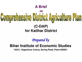 A Brief on (C-DAP) for Katihar District