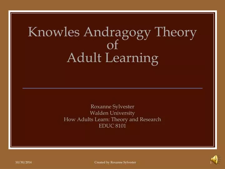 knowles andragogy theory of adult learning