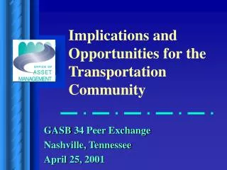 GASB 34 Peer Exchange Nashville, Tennessee April 25, 2001
