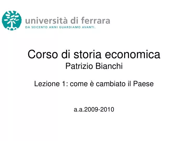 corso di storia economica patrizio bianchi