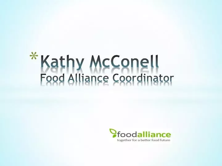 kathy mcconell food alliance coordinator