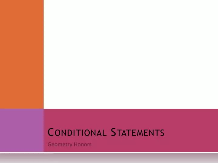 conditional statements