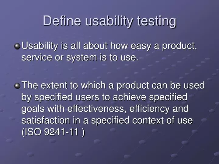 define usability testing