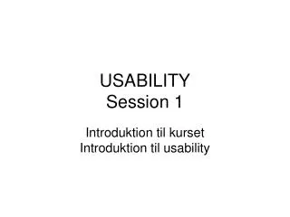 usability session 1