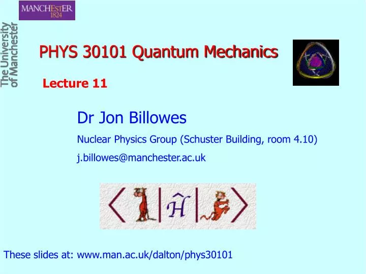 phys 30101 quantum mechanics