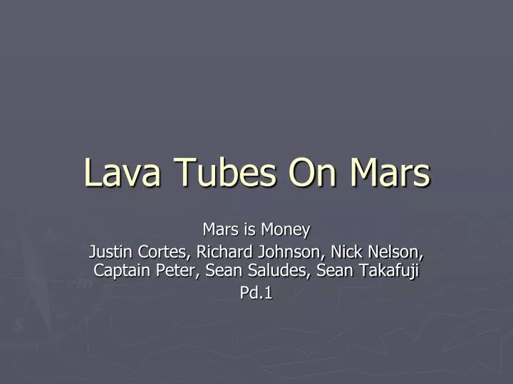 lava tubes on mars