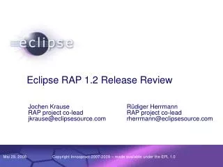 Eclipse RAP 1.2 Release Review
