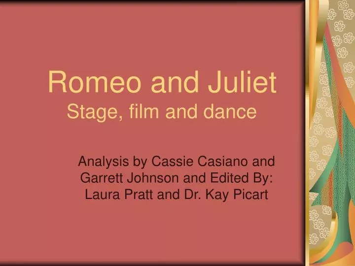 romeo and juliet stage film and dance