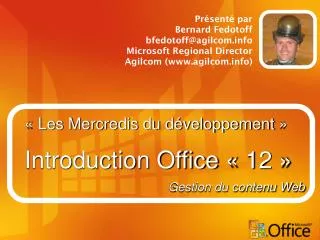 les mercredis du d veloppement introduction office 12