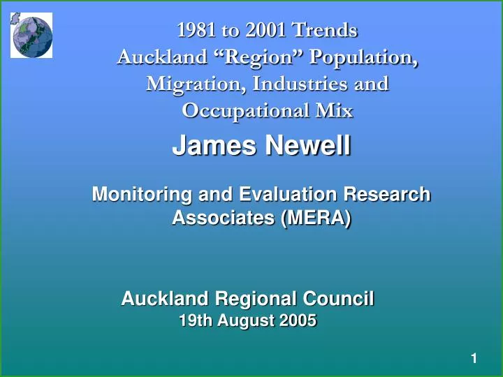 1981 to 2001 trends auckland region population migration industries and occupational mix