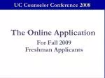 The Online Application - slide 1